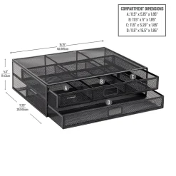 Mind Reader Monitor Stand Laptop Riser with Storage Drawer, Black (2TDMESHY-BLK)* Monitor Mounts & Stands