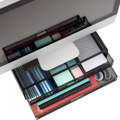 Mind Reader Monitor Stand Laptop Riser with Storage Drawer, Black (2TDMESHY-BLK)* Monitor Mounts & Stands