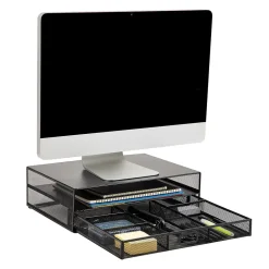 Mind Reader Monitor Stand with Office Supplies Included, Black (MONSET-BLK)* Monitor Mounts & Stands