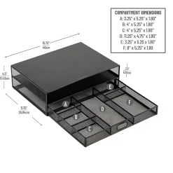 Mind Reader Monitor Stand with Office Supplies Included, Black (MONSET-BLK)* Monitor Mounts & Stands