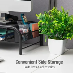 Mind Reader Monitor Stand with Paper Tray, Metal, (MESHMONSTA-BLK)* Monitor Mounts & Stands