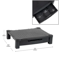 Mind Reader Monitor Stand Riser with Storage Drawer, Black (DRPLMONST-BLK)* Monitor Mounts & Stands