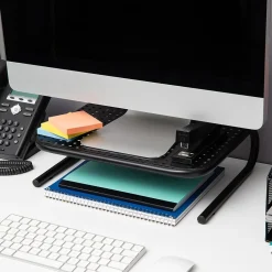 Mind Reader Monitor Stand and Ventilated Laptop Riser, Black (METMONST-BLK)* Monitor Mounts & Stands