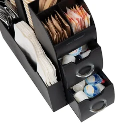 Coffee Organizers<Mind Reader Plastic Coffee Pod Drawer 14 Compartment Condiment Organizer Set, 36 Pod Capacity, Black (CMB02-BLK)
