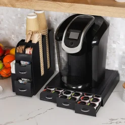 Coffee Organizers<Mind Reader Plastic Coffee Pod Drawer 14 Compartment Condiment Organizer Set, 36 Pod Capacity, Black (CMB02-BLK)