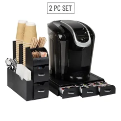 Coffee Organizers<Mind Reader Plastic Coffee Pod Drawer 14 Compartment Condiment Organizer Set, 36 Pod Capacity, Black (CMB02-BLK)