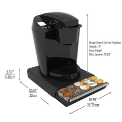 Coffee Organizers<Mind Reader Plastic Coffee Pod Drawer Countertop Organizer, 30 Pod Capacity, Black (TRY30-BLK)
