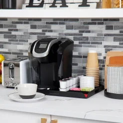 Coffee Organizers<Mind Reader Plastic 7-Compartment Countertop Coffee Organizer Tray, Black (KEUTRAY-BLK)