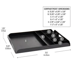 Coffee Organizers<Mind Reader Plastic 7-Compartment Countertop Coffee Organizer Tray, Black (KEUTRAY-BLK)