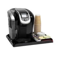 Coffee Organizers<Mind Reader Plastic 7-Compartment Countertop Coffee Organizer Tray, Black (KEUTRAY-BLK)