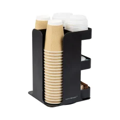 Coffee Organizers<Mind Reader Plastic 8-Compartment Cup and Condiment Carousel Countertop Organizer, Black (CUPOSPIN-BLK)