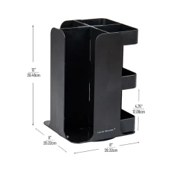 Coffee Organizers<Mind Reader Plastic 8-Compartment Cup and Condiment Carousel Countertop Organizer, Black (CUPOSPIN-BLK)
