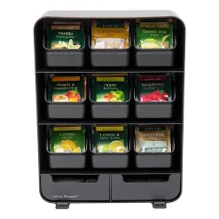 Coffee Organizers<Mind Reader Plastic 11-Drawer Tea Bag Organizer, Black (TBORG-BLK)