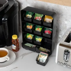 Coffee Organizers<Mind Reader Plastic 11-Drawer Tea Bag Organizer, Black (TBORG-BLK)