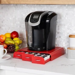 Coffee Organizers<Mind Reader Plastic Single Serve Coffee Pod Storage Drawer, 36 Pod Capacity, (TRAY6-) Red