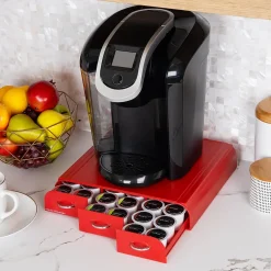 Coffee Organizers<Mind Reader Plastic Single Serve Coffee Pod Storage Drawer, 36 Pod Capacity, (TRAY6-) Red
