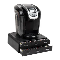 Coffee Organizers<Mind Reader Plastic 2-Tier 6-Drawer Coffee Pod Storage Drawer, 72 Pod Capacity, Black (TRY6PC-BLK)