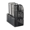 Coffee Organizers<Mind Reader 3-Tier 11-Compartment Metal Cup and Condiment Countertop Organizer, Black (MESHCAD-BLK)
