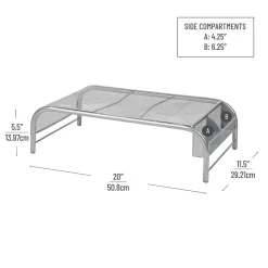 Mind Reader Ventilated Monitor Stand with Side Storage, (MESHM-SIL)* Monitor Mounts & Stands