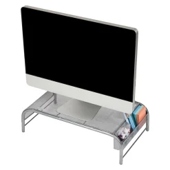 Mind Reader Ventilated Monitor Stand with Side Storage, (MESHM-SIL)* Monitor Mounts & Stands
