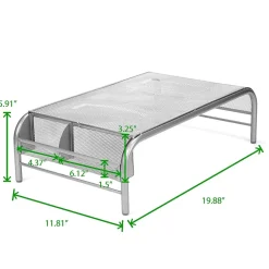 Mind Reader Ventilated Monitor Stand with Side Storage, (MESHM-SIL)* Monitor Mounts & Stands