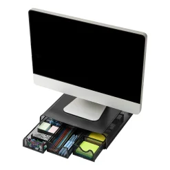 Mind Reader Ventilated Monitor Stand, Metal, Black (MONMESH-BLK)* Monitor Mounts & Stands