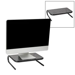 Mind Reader Ventilated Monitor Stand, Holds up to 44 lbs., Metal, , 2/Pack (2METMONST-BLK)* Monitor Mounts & Stands