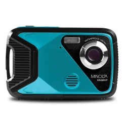 Cameras & Camcorders<MINOLTA 21 MP 1080p Digital Waterproof Camera, 4x Digital Zoom, Teal (MN30WP-TL)