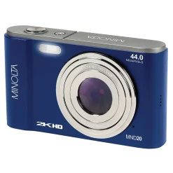 Cameras & Camcorders<MINOLTA 44 MP/2.7K Quad HD Digital Camera with 16x Digital Zoom, Blue (MND20-BL)