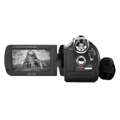 Cameras & Camcorders<MINOLTA 4K Ultra HD IR Night Vision Video Camcorder with 16x Digital Zoom, Black (MN4K40NV)