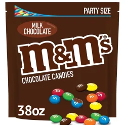 Chocolate<M&M's Party Size Milk Chocolate Candy Pieces, 38 oz. (MMM55114)