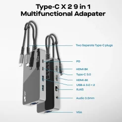 Usb Hubs<Mobile Pixels Inc. 9-Port USB-C Hub (MPX1041004P01)