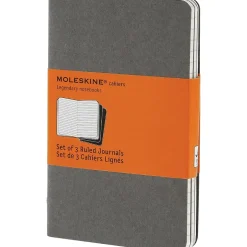 Moleskine Cahier Journal, Set of 3, Pocket, Ruled, Pebble Grey, Soft Cover, 3-1/2" x 5-1/2" Hot