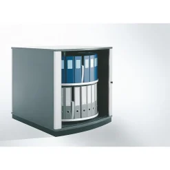 Clearance ® 37" Two Tier Lockfile Carousel Cabinet, Graphite Storage Cabinets