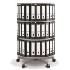 Outlet ® Rotary Three Tier Spin & File Binder Storage Carousel, White File Cabinets