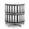 Hot ® Rotary Two Tier Spin & File Binder Storage Carousel, White File Cabinets