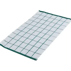 Monarch Brands Terry Cleaning Towels, 25" x 15", White and Green, 12 Towels/Pack (KT-GREEN)