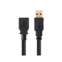 Usb Cables<Monoprice 113749 1.5' USB 3.0 A to A Female Extension Cable, M/F, Black