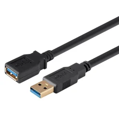 Usb Cables<Monoprice 113751 6' USB 3.0 A to A Female Extension Cable, M/F, Black