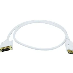 Usb Cables<Monoprice ® 3' DisplayPort Male to DVI Male 28AWG Cable, White
