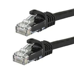 Ethernet Cables<Monoprice FLEXboot Series 7' 24 AWG CAT-6 UTP Ethernet Network Cable, Black