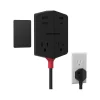 Surge Protectors & Power Strips<Monster 2-Outlet 4-USB Port Power Strip, 6', Black (2MNAC0327B0L2)