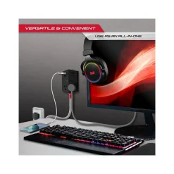 Surge Protectors & Power Strips<Monster 2-Outlet 4-USB Port Power Strip, 6', Black (2MNAC0327B0L2)