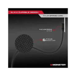 Surge Protectors & Power Strips<Monster 2-Outlet 4-USB Port Power Strip, 6', Black (2MNAC0327B0L2)