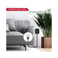 Surge Protectors & Power Strips<Monster 2-Outlet 4-USB Port Power Strip, 6', Black (2MNAC0327B0L2)