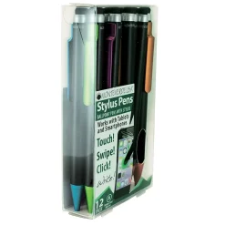 Monteverde One Touch Ballpoint Pen with Top Stylus, Assorted Colors, 12 pack (MV36150)