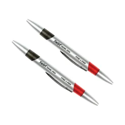 Moon Products Retractable Swirl Desk Pens, Fine Point, Red/Black Ink, 12/Pack, 2 Packs (JRMP89-2) New