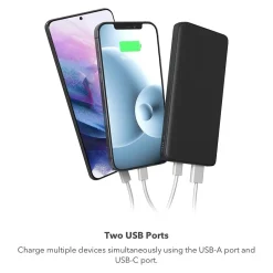 Mophie Power Boost 10K mAh Portable battery USB-A and USB-C inputs, Black (401108800)