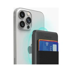 Mophie snap+ juice pack Magnetic Wireless Charger with Mini Wallet, 5000 mAh, Black (401108985)