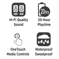 Morpheus 360 Spire Wireless Earbuds, Bluetooth, Slate Gray (TW1500G)